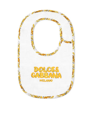 2-BIB GIFT SET IN YELLOW MAJOLICA-PRINT JERSEY