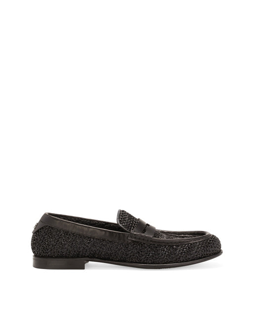WOVEN RAFFIA LOAFERS