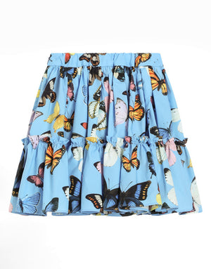 BUTTERFLY-PRINT POPLIN SKIRT