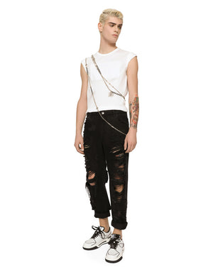 COTTON T-SHIRT WITH EMBOSSED LOGO