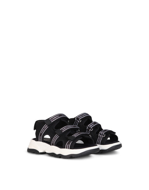 MESH TREKKING SANDALS WITH JACQUARD LOGO