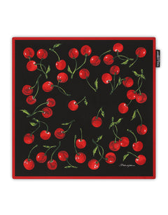 CHERRY-PRINT TWILL SCARF (50X50)