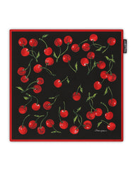 CHERRY-PRINT TWILL SCARF (50X50)