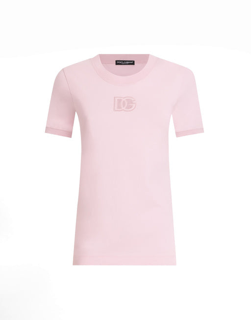 JERSEY T-SHIRT WITH RAISED DG LOGO EMBROIDERY