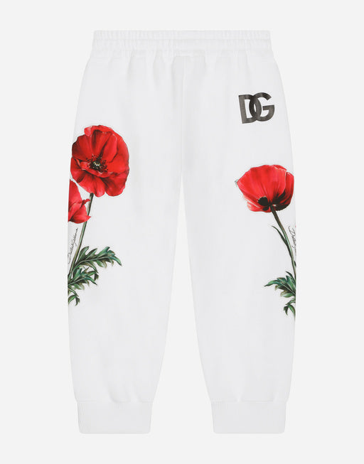 JERSEY JOGGING PANTS WITH POPPY PATCH