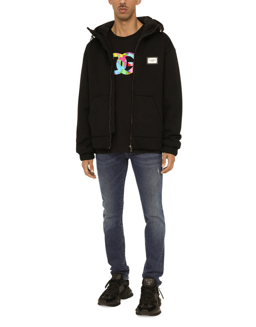 COTTON T-SHIRT WITH DG LOGO PRINT