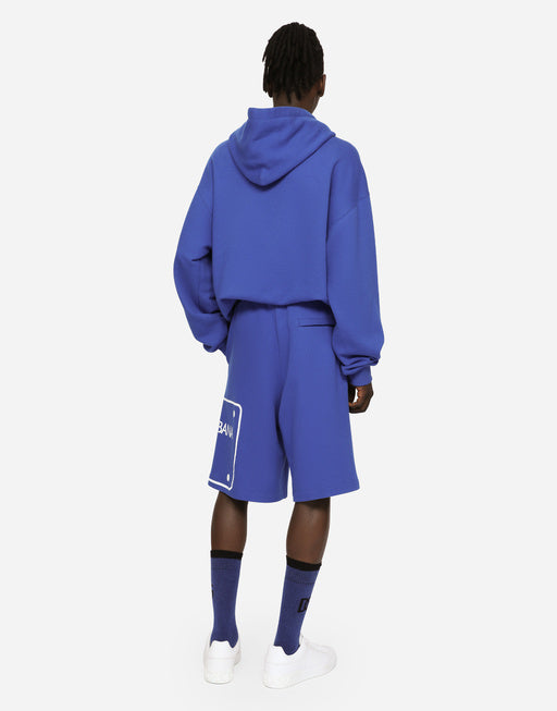 JERSEY JOGGING SHORTS WITH PRINTED TAG