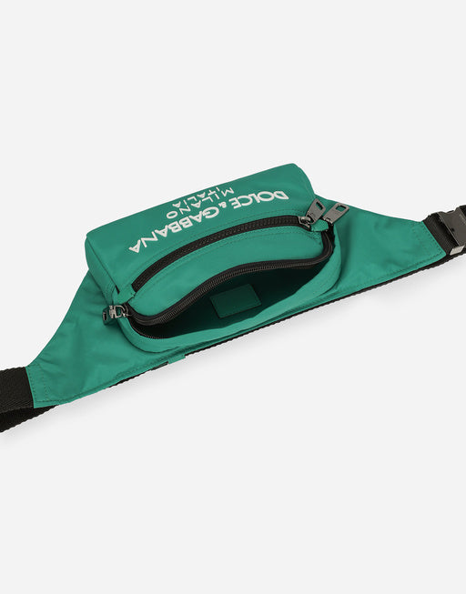 SMALL NYLON BELT BAG WITH RUBBERIZED LOGO