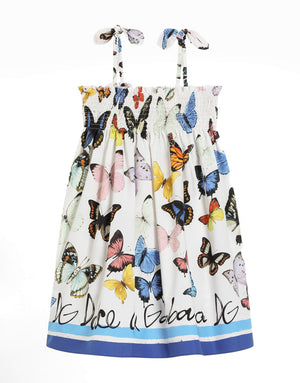 POPLIN DRESS WITH BUTTERFLY PRINT