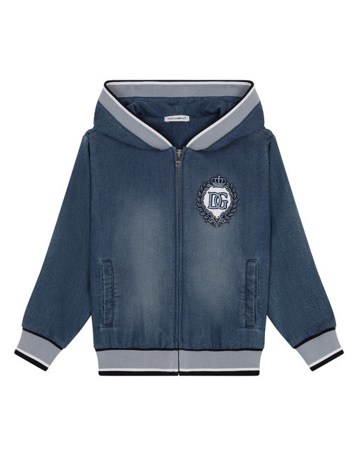 JERSEY DENIM HOODIE