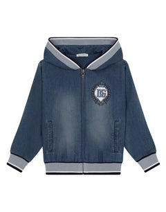 JERSEY DENIM HOODIE