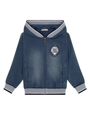 JERSEY DENIM HOODIE