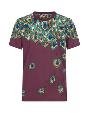 COTTON T-SHIRT WITH FEATHER PRINT