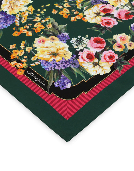 GARDEN-PRINT TWILL SCARF (70 X 70)