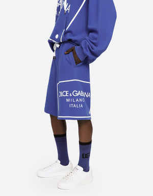 JERSEY JOGGING SHORTS WITH PRINTED TAG