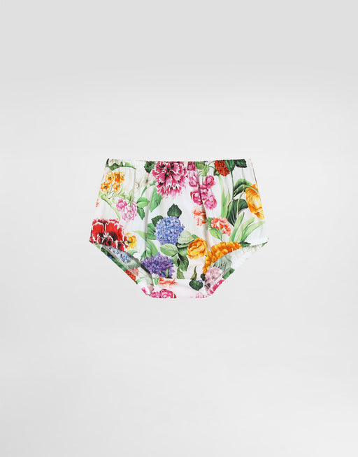FLORAL-PRINT POPLIN SKIRT