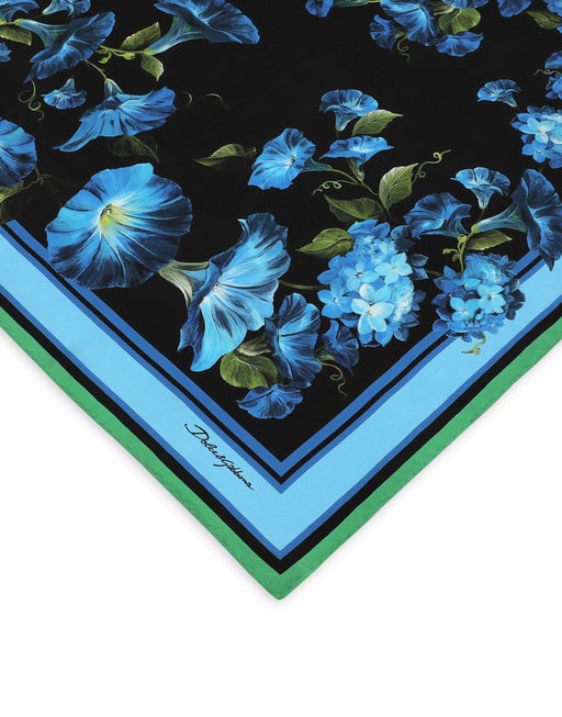 TWILL SCARF WITH VINTAGE ROSE PRINT (70 X 70)