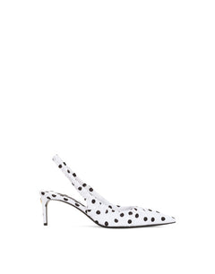 PRINTED SATIN SLINGBACKS