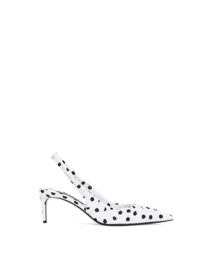 PRINTED SATIN SLINGBACKS