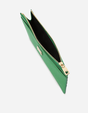 LARGE DAUPHINE CALFSKIN CARD HOLDER WITH PLATE