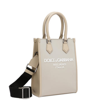 SMALL NYLON BAG WITH RUBBERIZED LOGO
