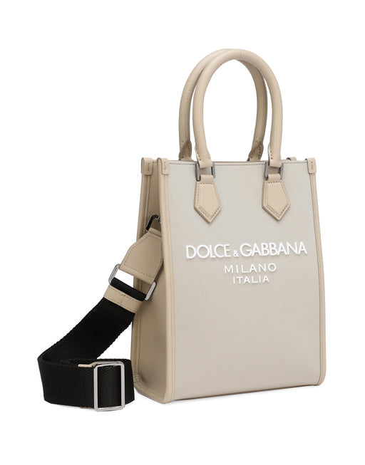 SMALL NYLON BAG WITH RUBBERIZED LOGO