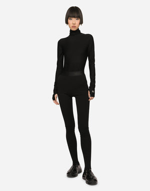JERSEY TURTLE-NECK BODYSUIT WITH DG LOGO