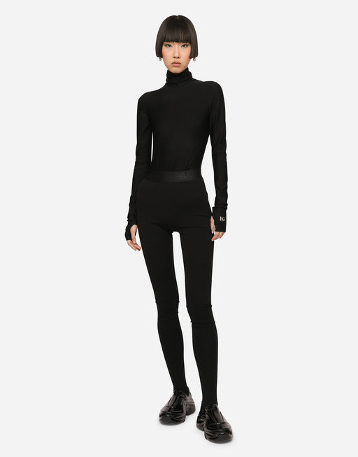 JERSEY TURTLE-NECK BODYSUIT WITH DG LOGO