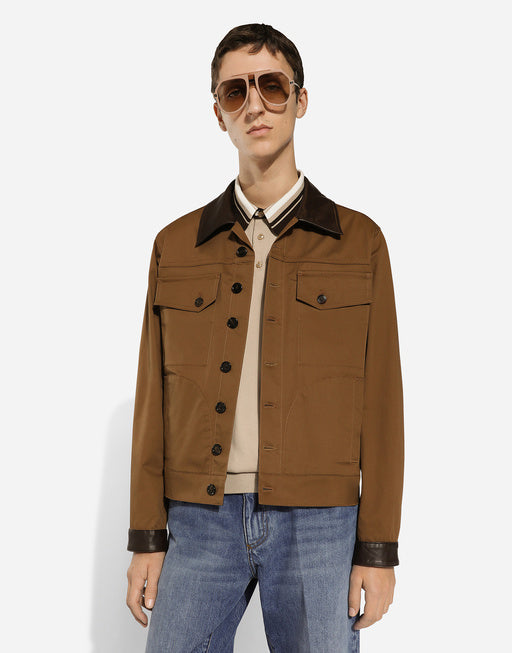 JACKET WITH LEATHER TRIMS