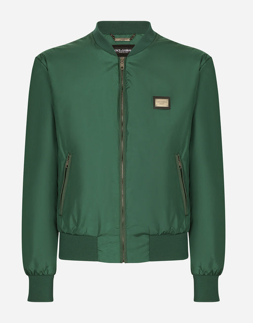 NYLON JACKET WITH LOGO PLATE