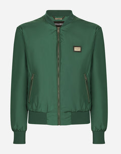 NYLON JACKET WITH LOGO PLATE