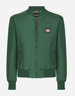 NYLON JACKET WITH LOGO PLATE
