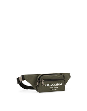 SMALL NYLON BELT BAG WITH RUBBERIZED LOGO