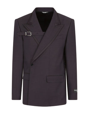 DOUBLE-BREASTED MICRO-PATTERNED WOOL SICILIA-FIT JACKET