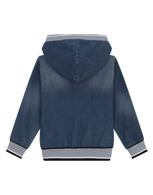 JERSEY DENIM HOODIE