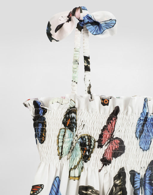 POPLIN DRESS WITH BUTTERFLY PRINT