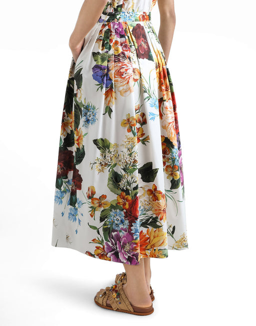 FLOWER BOUQUET-PRINT POPLIN DRESS