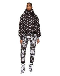 NYLON DOWN JACKET WITH ALL-OVER DG LOGO PRINT