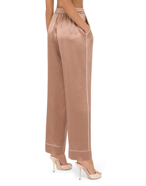 SATIN PAJAMA PANTS WITH PIPING