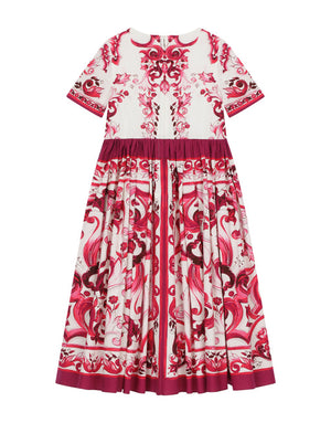 POPLIN DRESS WITH YELLOW MAJOLICA PRINT