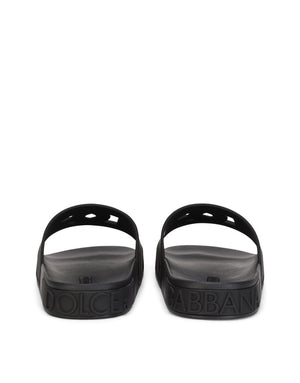 RUBBER BEACHWEAR SLIDES WITH DG MILLENNIALS LOGO
