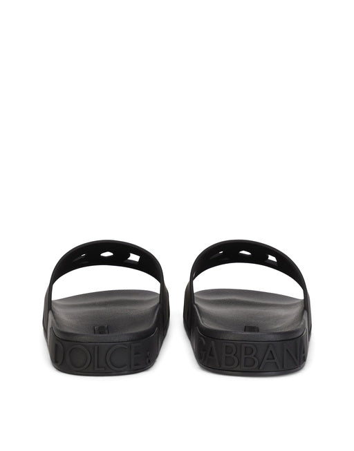 RUBBER BEACHWEAR SLIDES WITH DG MILLENNIALS LOGO