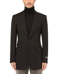 PINSTRIPE WOOL BEAT-FIT JACKET