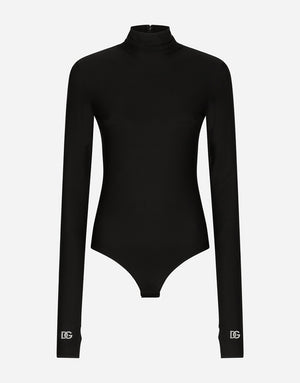JERSEY TURTLE-NECK BODYSUIT WITH DG LOGO