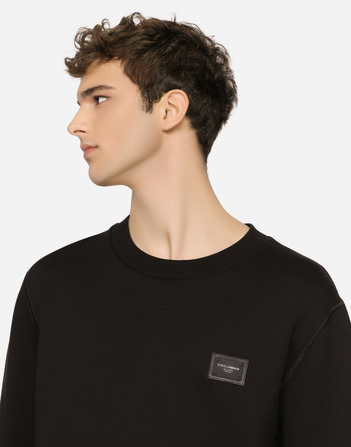 JERSEY SWEATSHIRT WITH BRANDED TAG