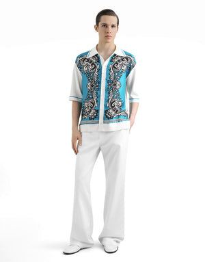 SILK AND COTTON SHIRT WITH BANDANNA PRINT
