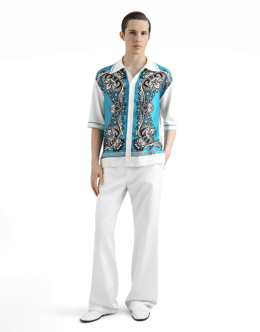 SILK AND COTTON SHIRT WITH BANDANNA PRINT