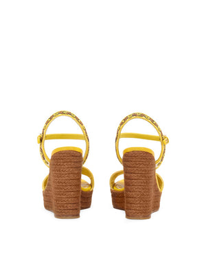 WEDGE SANDALS WITH MAJOLICA EMBROIDERY