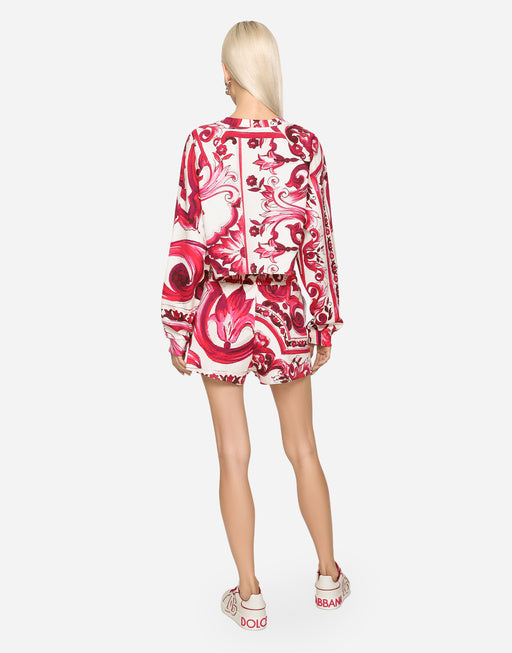 MAJOLICA-PRINT JERSEY SHORTS