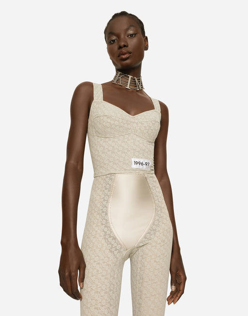 KIM DOLCE&GABBANA FLORAL JACQUARD CORSET